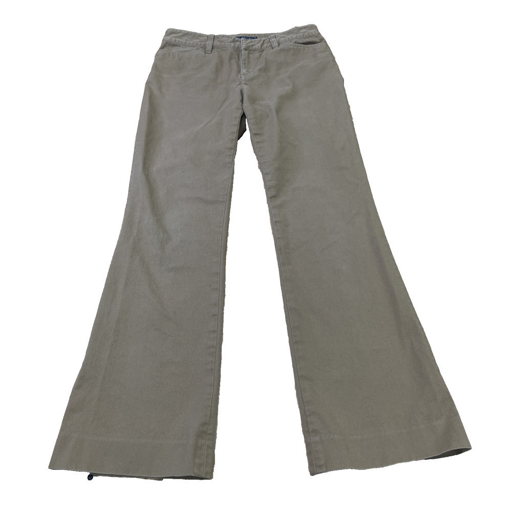Ralph Lauren Chino Pants Flat Front Boot Cut Leg Sz 6 Khaki Tan Business Casual